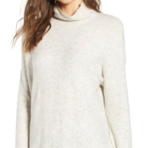 French Connection Women's Gray Cream Flossy Roll Pullover Sweater Sz XS